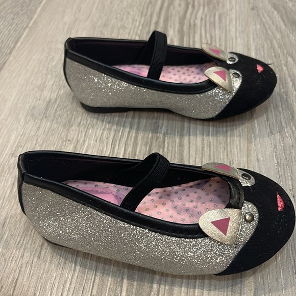 KomfortMe Black / Silver Flat Rabbit Ballerina Shoes Size 5 - Picture 5 of 9
